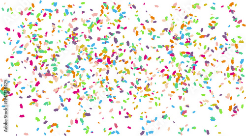 Colorful confetti scattered on transparency background, creating festive and celebratory atmosphere