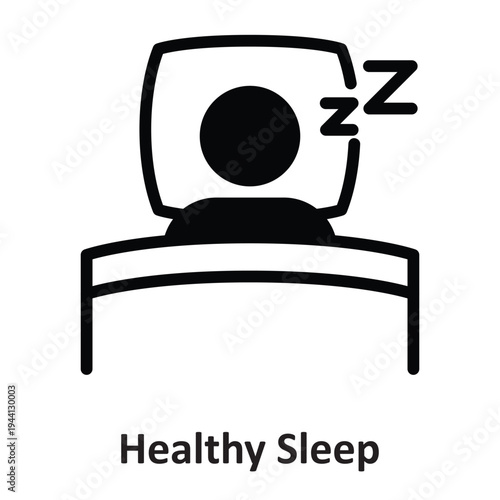 Healthy Sleep Vector icon which can easily modify or edit