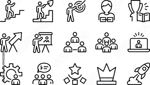 Employee Collection Silhouette Icon Set