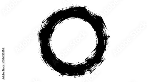 Abstract circular brushstroke design on a blank background creating a minimalist aesthetic