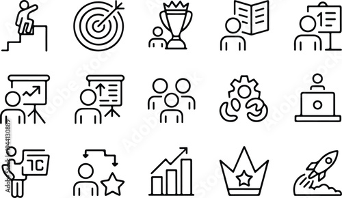 Employee Collection Silhouette Icon Set
