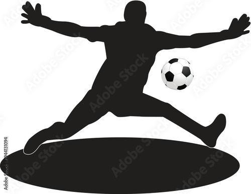 A goalkeeper trying to save a ball