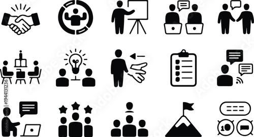 Employee Collection Silhouette Icon Set