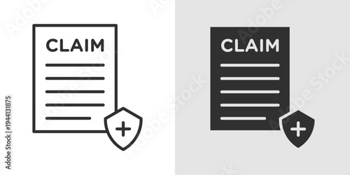 Insurance Claim Icon representing healthcare reimbursement requests, medical insurance processing, financial coverage approval, and claim management for healthcare services.