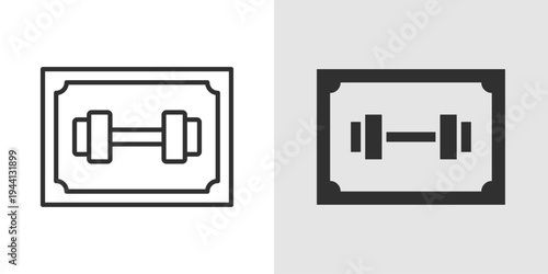 Gym Membership Icon representing fitness club access, workout subscriptions, exercise programs, and membership based health and fitness services.