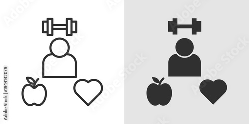 Healthy Lifestyle Icon representing balanced living, wellness habits, nutrition, physical activity, and overall wellbeing for a vibrant life.