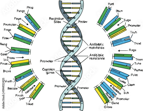 Create a realistic DNA vector art with white background..