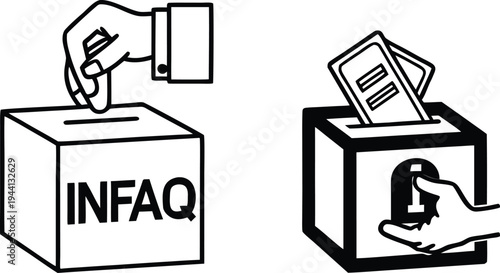 Set of  donation box icons vector, infaq