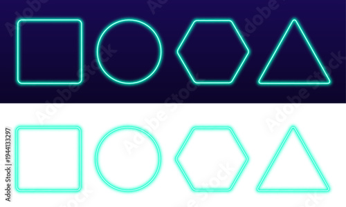 Neon frame pack with radiant gradient and flowing light vector