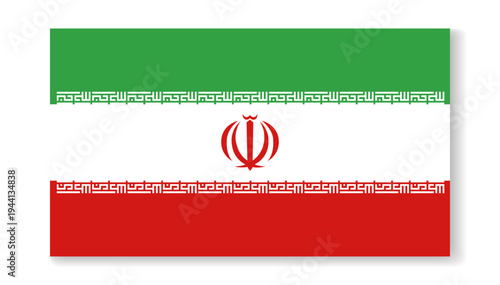 Iran national flag in flat style. Vector flat background.