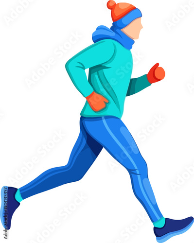 Wallpaper Mural Male athlete jogging through the snow in winter gear Torontodigital.ca