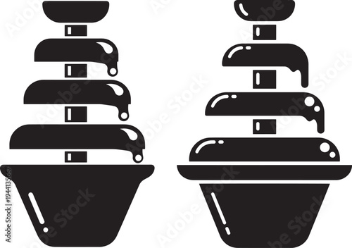 Chocolate fountain icon silhouette vector illustration