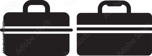 Briefcase icon silhouette two bags vector illustration