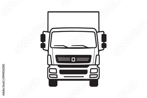 truck icon front view vector illustration