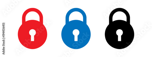 set of colorful padlock icons