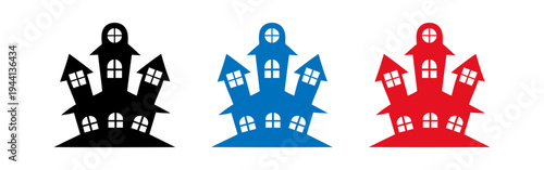set of stylized house icons