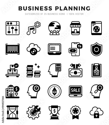 Business Planning icon pack for your website. mobile. presentation. and logo design.
