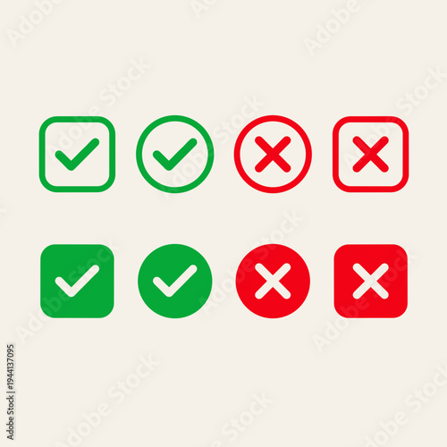 Check Mark and Cross Icon Set Vector, Approved Rejected Symbols Collection, Yes No Tick UI Buttons Free Download Check Mark and Cross Icon Set Vector, Approved Rejected Symbols Collection, Yes No Tick UI Buttons - GFXLoad