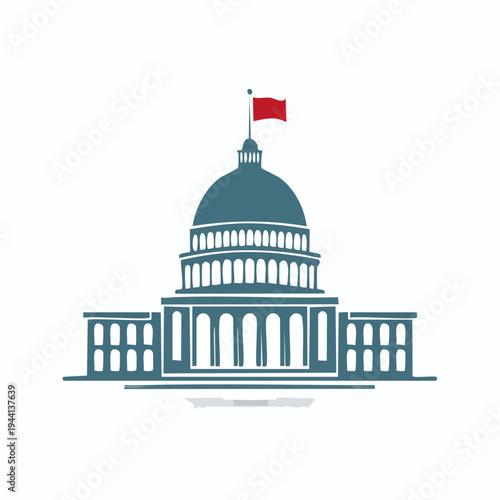 United States Capitol Building Illustration.