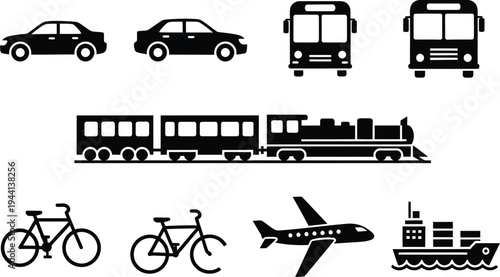 Transportation modes icons