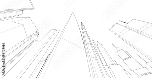 modern city panorama 3d illustration