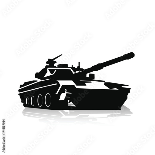 Armored Battle Tank Perspective View Military Vehicle
