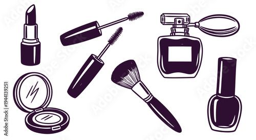 Cosmetic Collection Makeup Essentials Lipstick Mascara Perfume Powder Brush Nail Polish