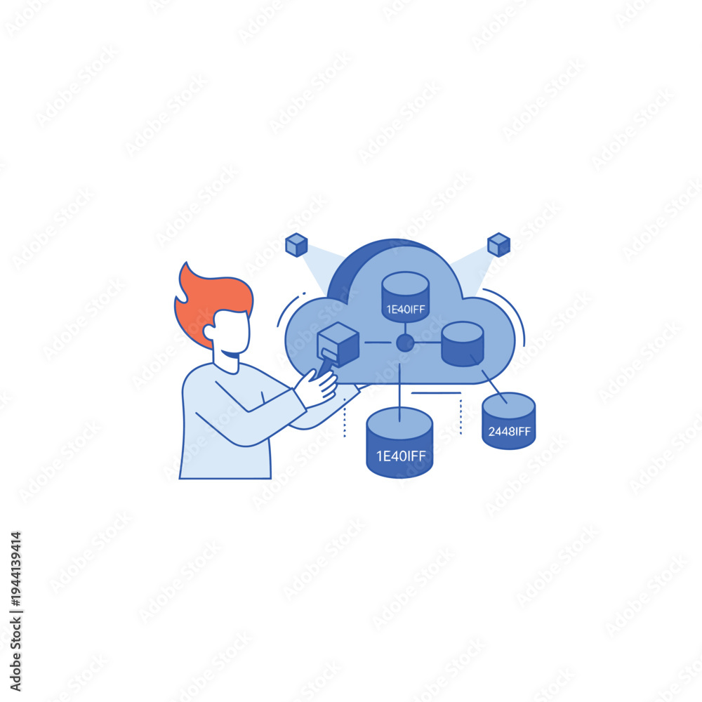 Obraz premium Cloud Computing Data Storage and Network Management.