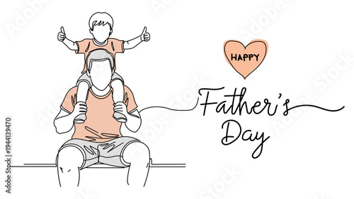 Father and child celebrate happy fathers day together