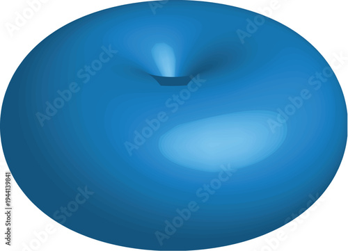 Realistic Glossy Blue Sphere Bubble, Crystal Glass Orb Circle Button with Reflection, 3D Round Web Icon Symbol, Modern UI Design Element, Clean Vector Illustration