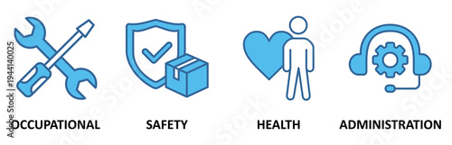 OSHA icon set illustration contain occupational, safety, health and administration 