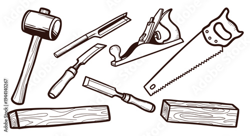 Woodworking Tools and Materials for Crafting and Building