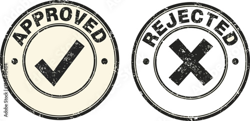 Approved and rejected rubber stamps