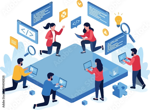 Collaborative business strategy and teamwork concept