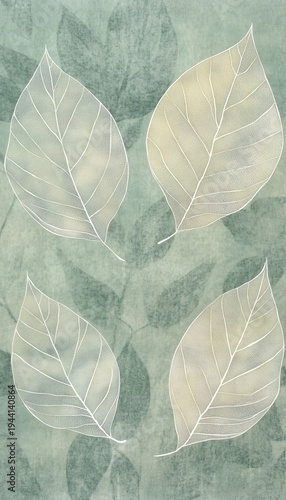 Delicate Textural Impression of Botanical Elegance with a Serene Background of Nature s Beauty