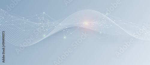 Vector network connection. Abstract mesh, molecular plexus line and cyberspace. Geometric line, dot on white background. Modern digital technology design for data, ai, science, futuristic background