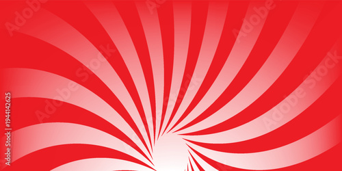 Circus background and spiral retro rays vector pattern. Vintage poster of red white sun or star burst radial lines with grunge texture, circus, carnival, summer fair or chapiteau backdrop,eps.10
