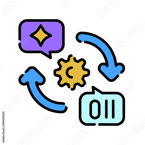 Iterative Prompting Icon Professional UI Symbol for AI Refinement