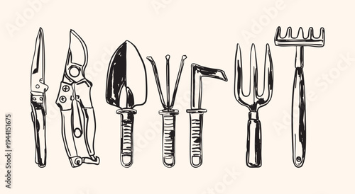 Vintage Gardening Tools Set