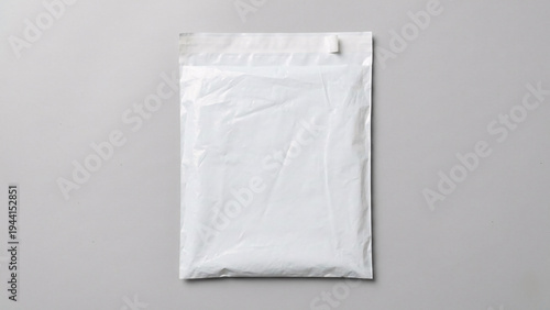 Blank white poly mailer shipping bag mockup.