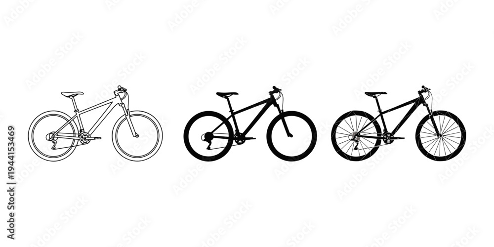 Obraz premium Mountain Bike Styles Comparison