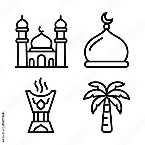 Islamic architecture and middle eastern symbols