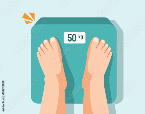 female feet on scale