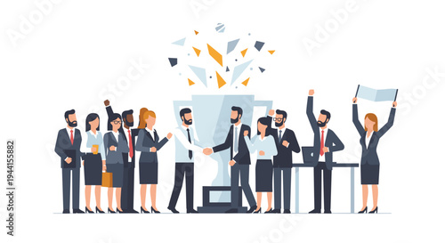 Business Team Celebrating Success Together.