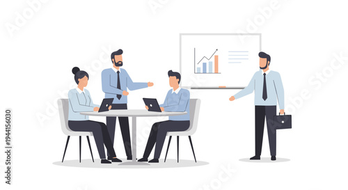 Business Team Discussing Financial Report.