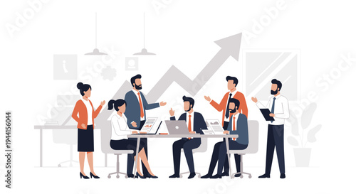 Business Team Discussing Financial Growth.