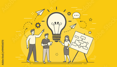Collaborative Brainstorming Session for Innovative Business Concepts A Dynamic Team Generates New Ideas and Strategic Solutions for Project Development and Growth