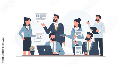 Business Team Discussing Project Together.