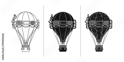 Steampunk Hot Air Balloon Trio