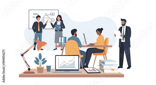 Business Team Meeting Office Workspace.